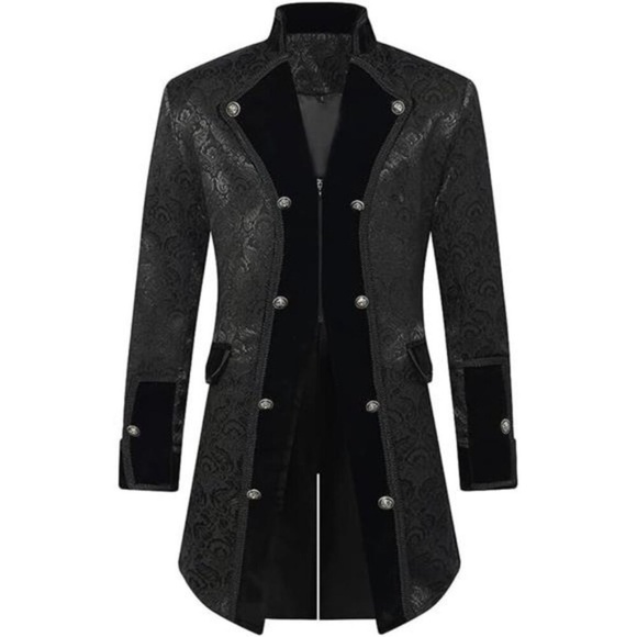 Men's Steampunk Vintage Long Tailcoat Jacket Gothic Victorian Coat